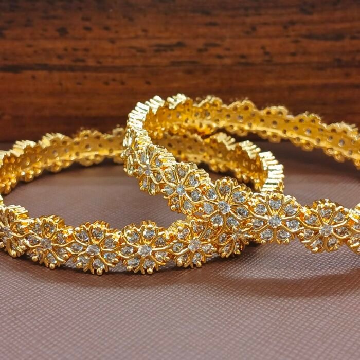 Mallika - Floral CZ Bangles
