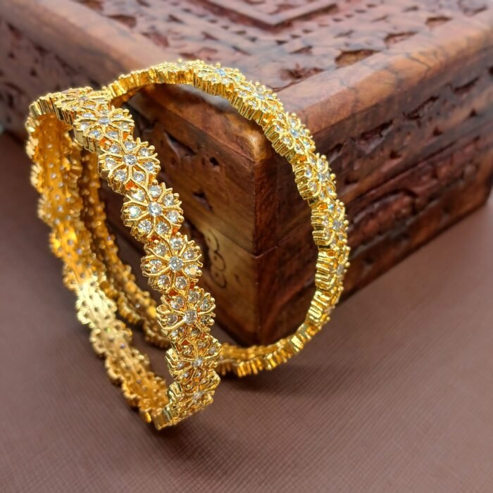 Mallika - Floral CZ Bangles