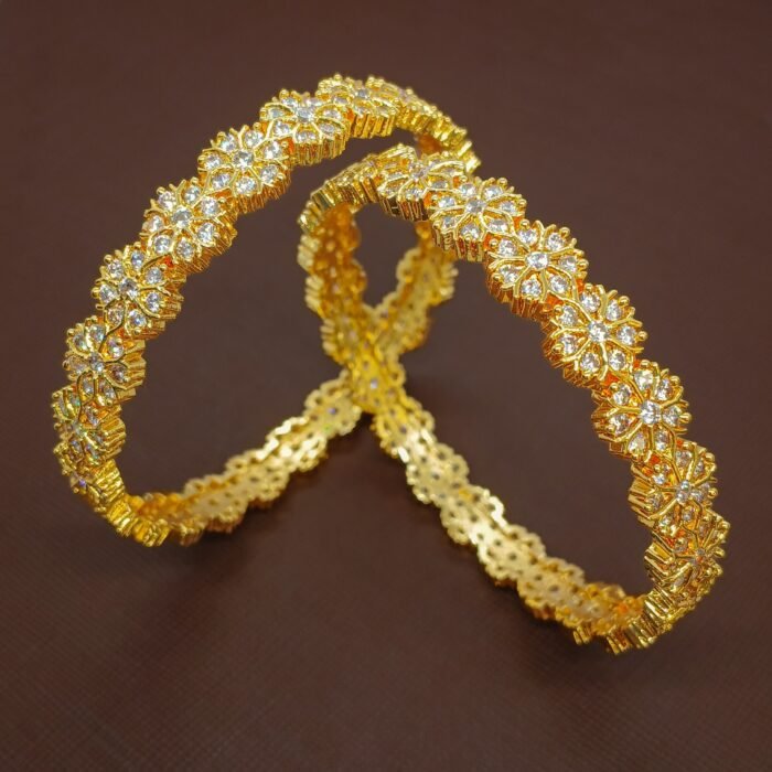 Mallika - Floral CZ Bangles